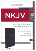NKJV Super Giant Print Reference Bible: Black Leather Soft With Thumb Index (ISBN:9780785238225)