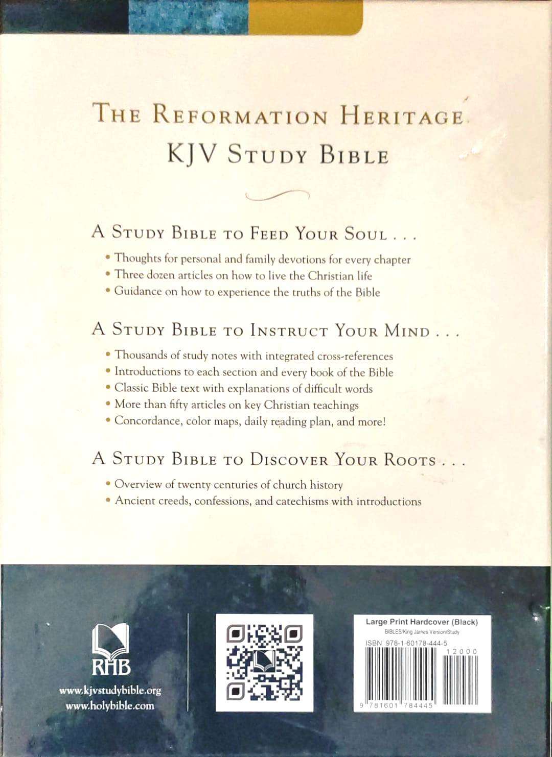 KJV Reformation Heritage Study Bible Large Print-Hardbound (ISBN