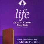 NKJV Life Application Study Bible: Large Print - Brown & Mahogany Leather Soft (ISBN:9781496452054)