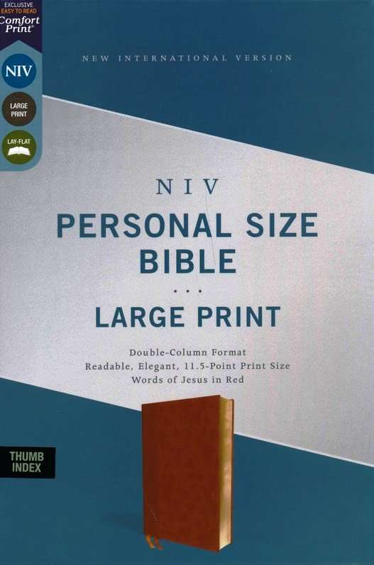 NIV Large Print Personal Size Bible With thumb Index Brown