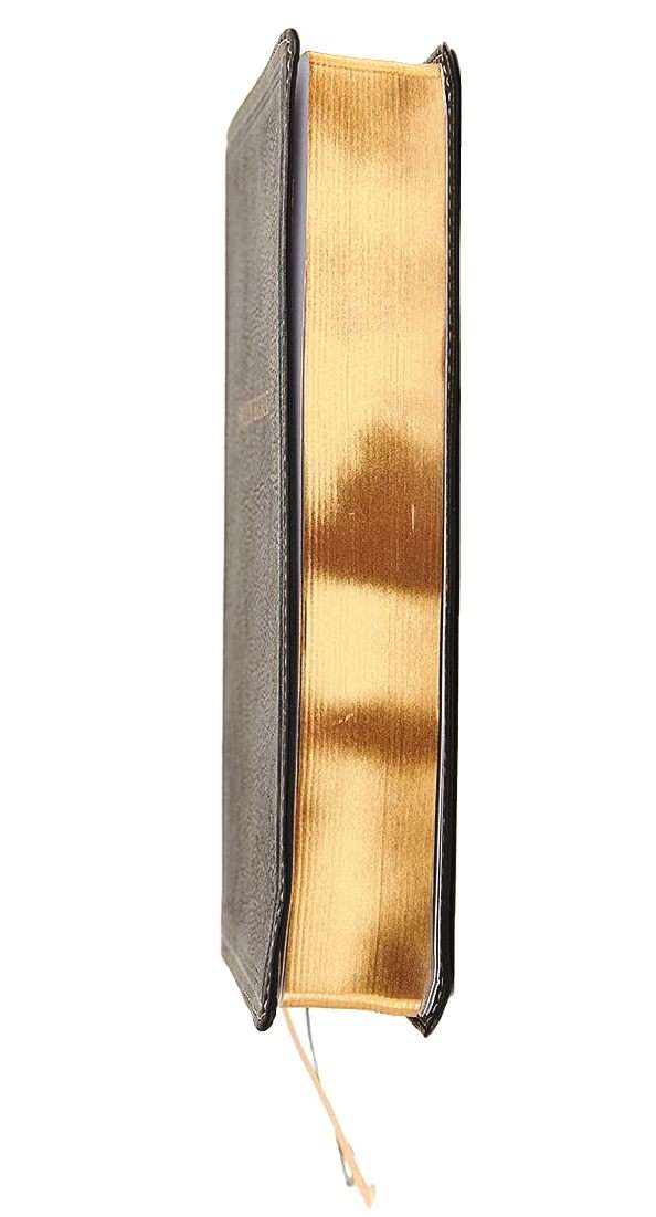 NKJV Large Print Wide Margin Reference Bible: Black Leathersoft