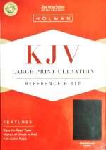 KJV Large Print Ultrathin Center Column Reference Bible: Holman Publish (Black Bonded Leather) ISBN: 9781433603747 (K)