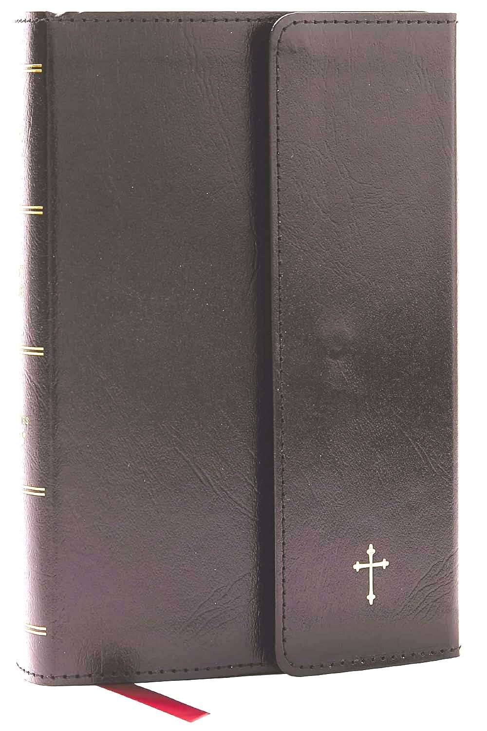 NKJV Compact Reference Bible: Black Leathersoft With Snap-Flap