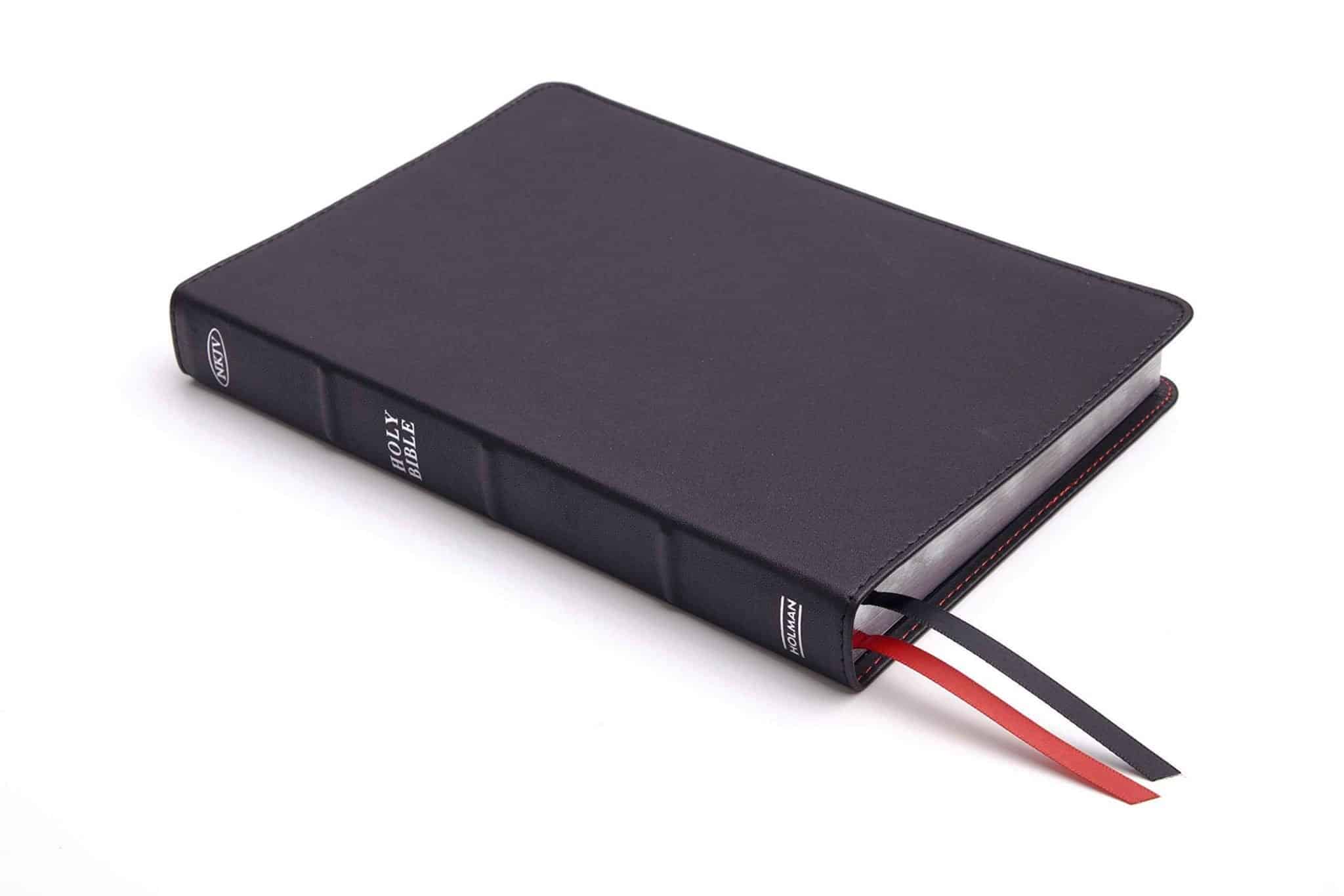 NKJV Large Print Ultrathin Reference Bible: Black Premium Goatskin