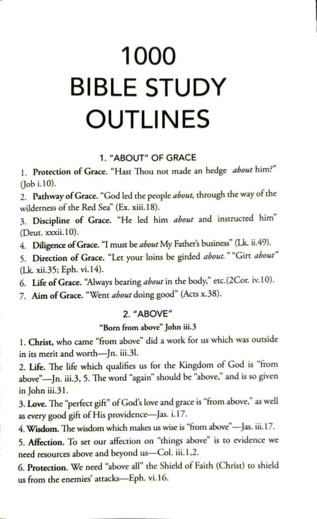 1000 Bible Study Outlines