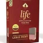 [Slightly Defected] NIV Life Application Study Bible Large Print: Gray/Pink Leathersoft - With Thumb Index (ISBN:9780310452973)