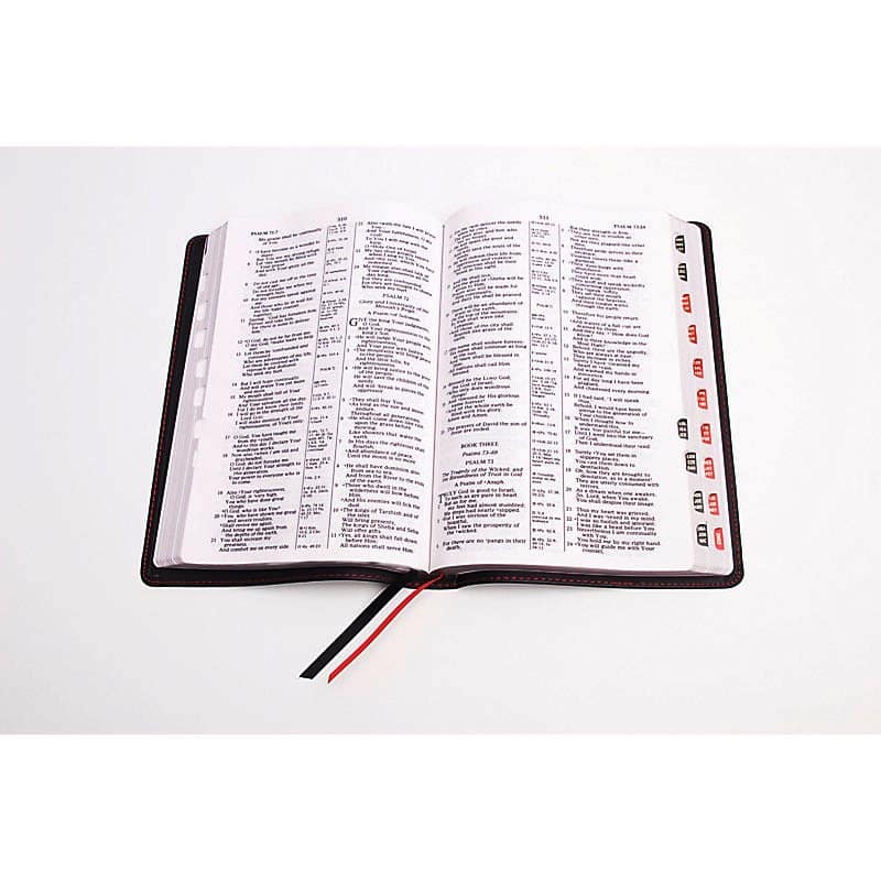 NKJV Large Print Ultrathin Reference Bible: Black Premium Leather Index ...