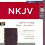 NKJV Giant Print Thinline Bible: Thumb Index - Black Leather Soft (ISBN:9780785231721)