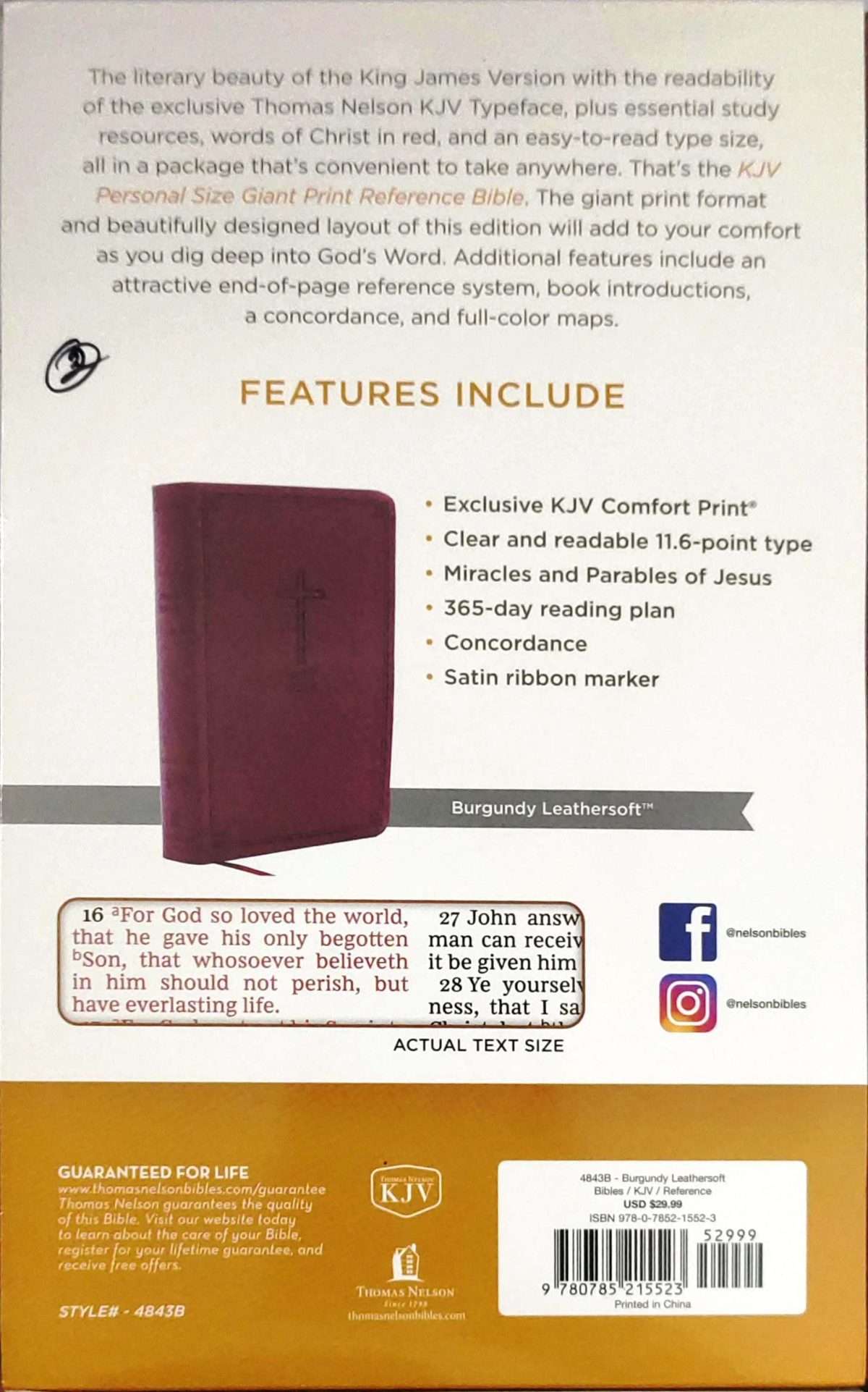 KJV Personal Size Giant Print Reference Bible: Burgundy Leathersoft (ISBN:9780785215523) [24] - Image 9