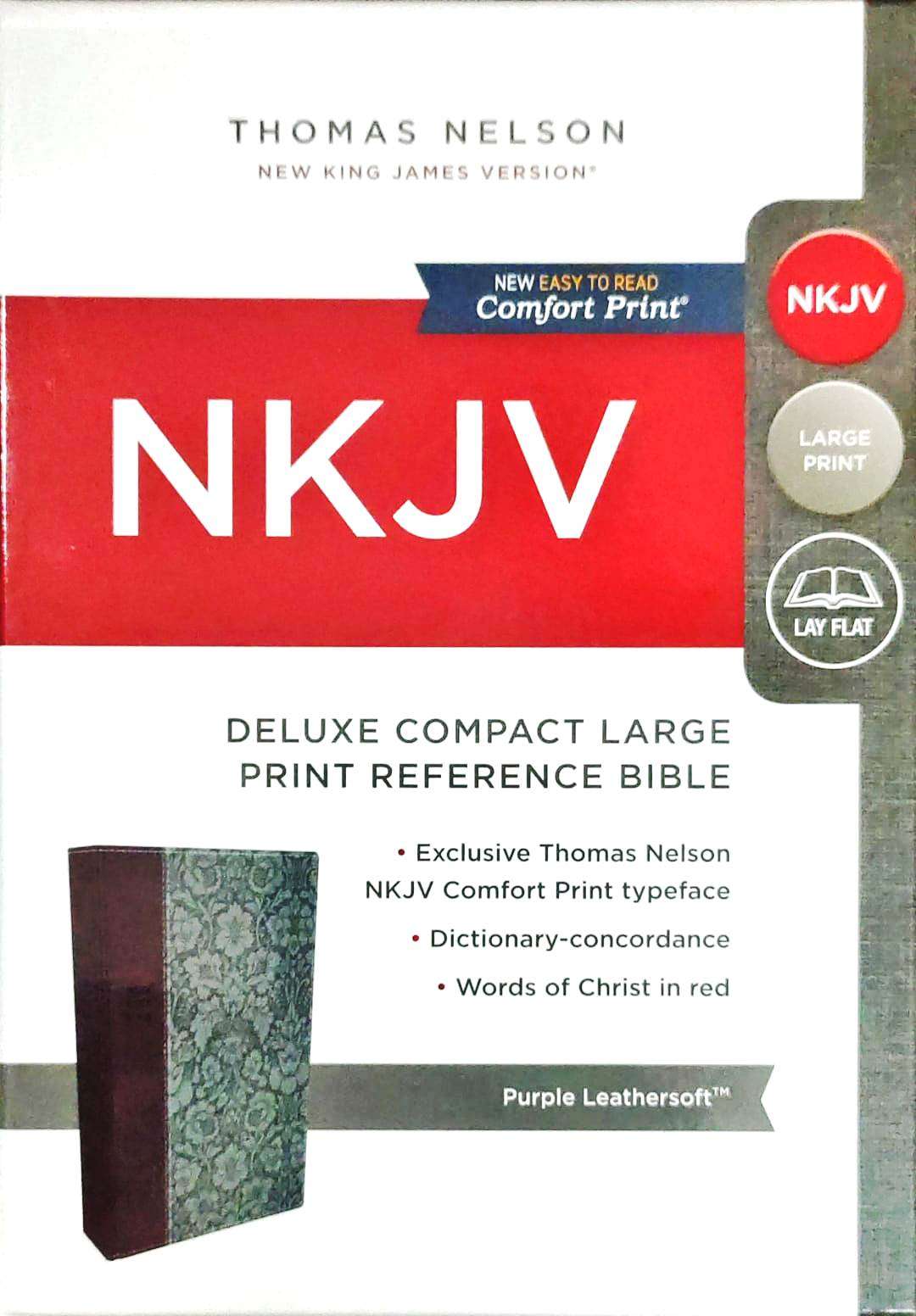 NKJV Deluxe Compact Large Print Reference Bible: Purple/Gray