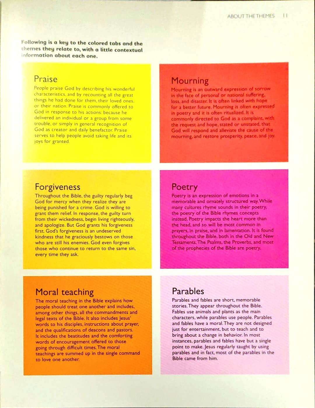 The Bible A Reader's Guide Summaries, Commentaries, Colorcoding for